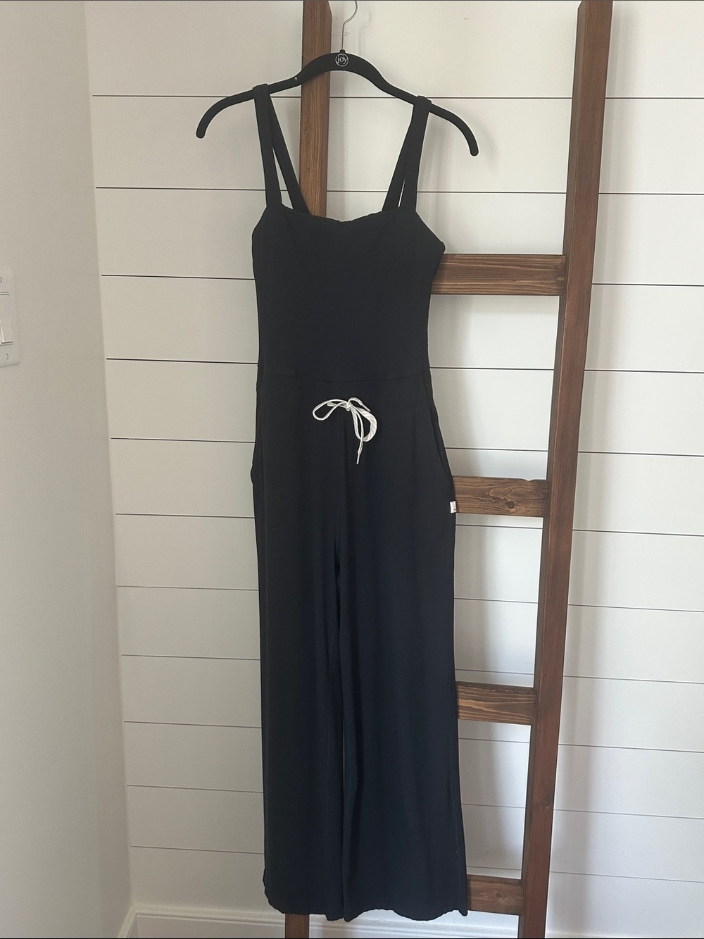 Vuori Black Bra Top Wide-Leg Jumpsuit EUC